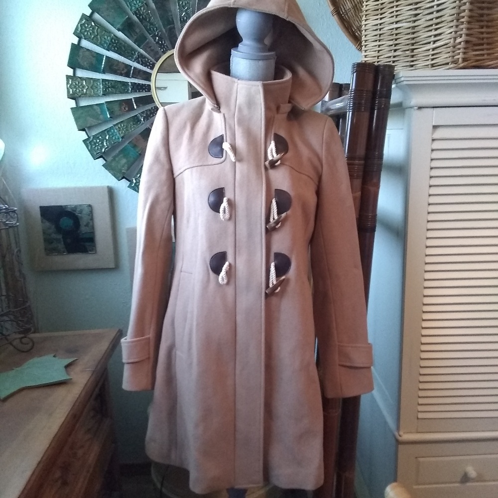 Momo Maternity Hooded Beige Jacket